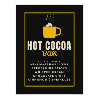 Warme Cacaobar Kerst Winterfeest Toppings Menu Perfect Poster