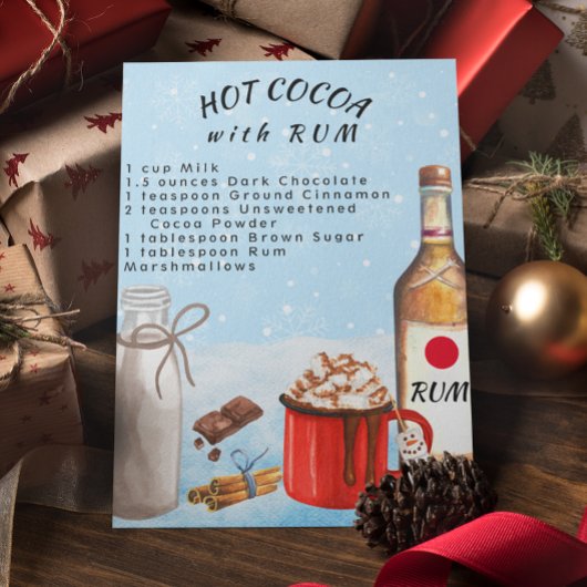 Warme Cacaoreep met Rum Chocolade Recept Briefkaart