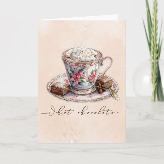 Warme Chocolade aquarel Kaart (Voorkant)