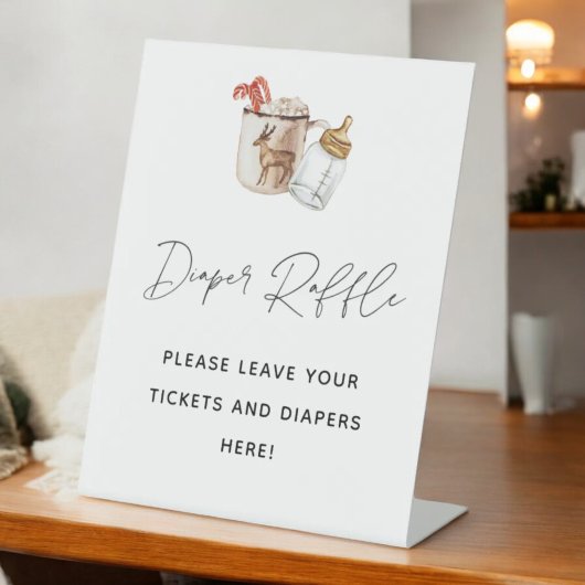 Warme Chocolade Baby Shower Luier Raffle Bord Reclamebord Met Voetstuk