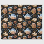 Warme chocolade en kaneelstallen cadeaupapier (Vlak)