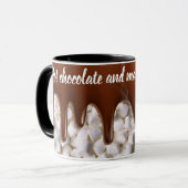 Warme chocolade en marshamallows mok (Voorkant links)
