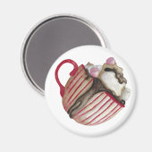 Warme chocolade en marshmallows cacao sundae magneet (Voorkant / Achterkant)