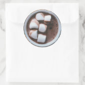 Warme chocolade en marshmallows ronde sticker (Tas)