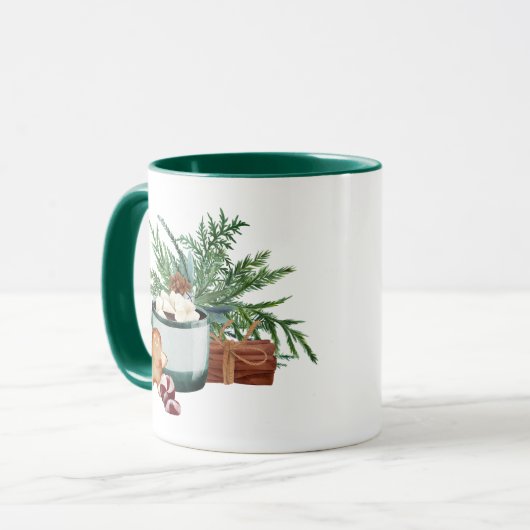 Warme Chocolade en peperkoek Kerstkoffie Mok (Voorkant links)