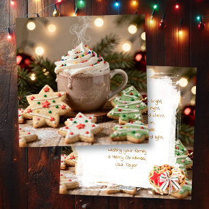 Warme Chocolade en Suikerkoekjes Kerstmis Feestdagenkaart