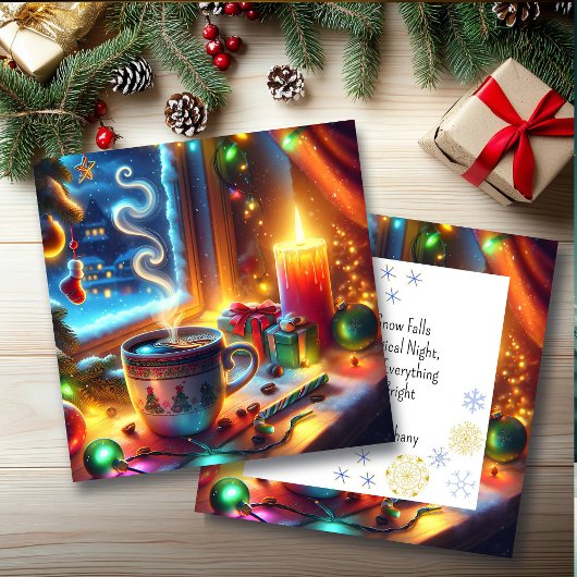 Warme chocolade in een kerstvenster gepersonalisee