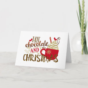 Warme Chocolade & Kerstvakantie Glitter Schitterin Kaart