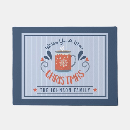 Warme Chocolade Wij Wensen U Een Warme Kerst Naam Deurmat (Voorkant)