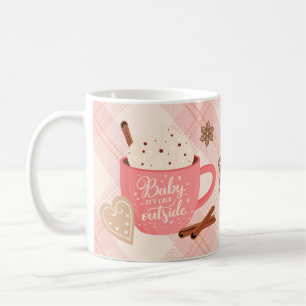 Warme Chocolade Winter Mok Baby Het Is Koud Buiten