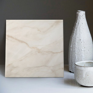 Warme Crème Elegantie Faux Marble Luxe Tegeltje