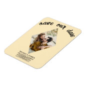 Warme Custard Foto Bruiloft Save the Date Magneet (Linkerzijde)