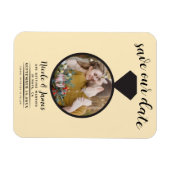 Warme Custard trouwring foto Save the Date Magneet (Horizontaal)