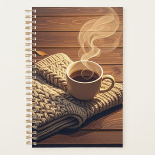 Warme deken en stomende drink planner
