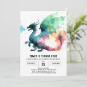 Warme Dragon Verjaardag Printable Kaart (Staand voorkant)