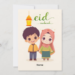 Warme Eid-vieringsontwerp Feestdagenkaart