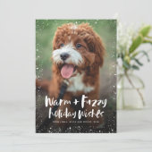 Warme en fuzzy vakantiewensen huisdier kerstkaart (Staand voorkant)