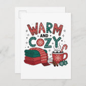 Warme en gezellige kerst Hot Cocoa Xmas Uitnodiging Briefkaart (Voorkant / Achterkant)