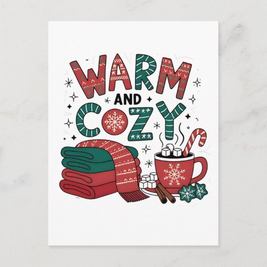Warme en gezellige kerst Hot Cocoa Xmas Uitnodiging Briefkaart (Voorkant)