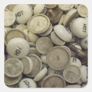  warme en koude porseleinen vierkante sticker