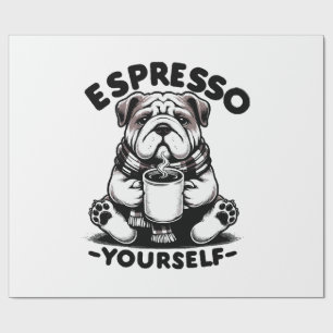 Warme Espresso Bulldog Cadeaupapier