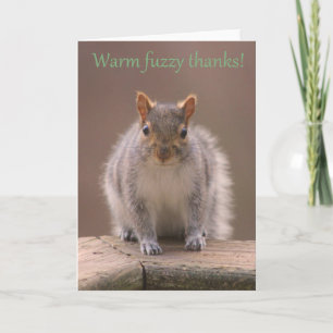 Warme fuzzy eekhoorn bedankt! bedankkaart