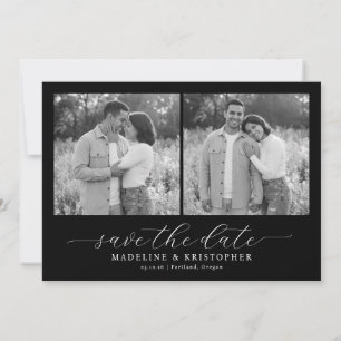 Warme Grijswaarden Romantische Foto Collage Save The Date
