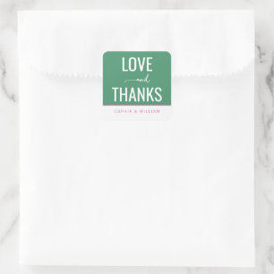 Warme groene typografische groet vierkante sticker
