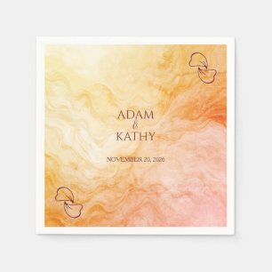 Warme Herfst Marmeren Trouwservetten Servet