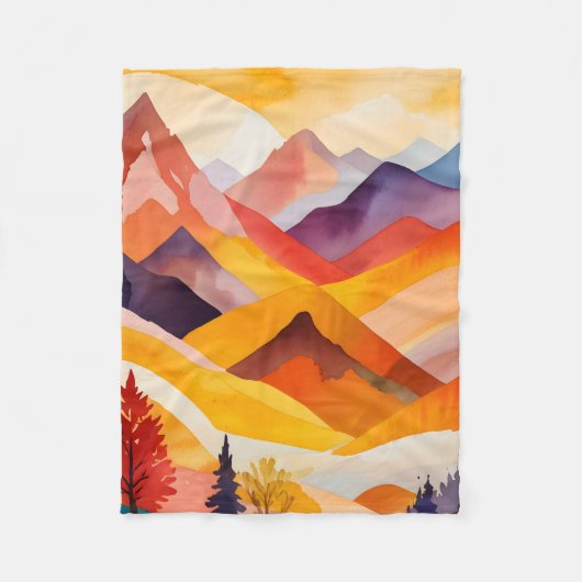 Warme herfstbergen fleece deken (Voorkant)