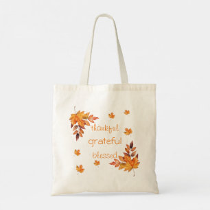 Warme herfstbladeren Dankbaar gezegend Tote Bag