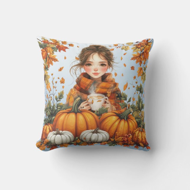 Warme herfstthema-worpkussen kussen (Voorkant)