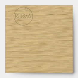 Warme houtnerf monogram envelop