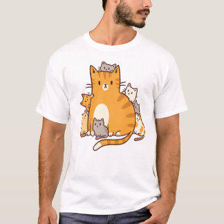 Warme kat familie t-shirt