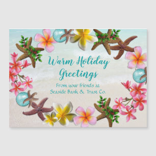 Warme Kerst Plumeria Krans Magnetische Kaart