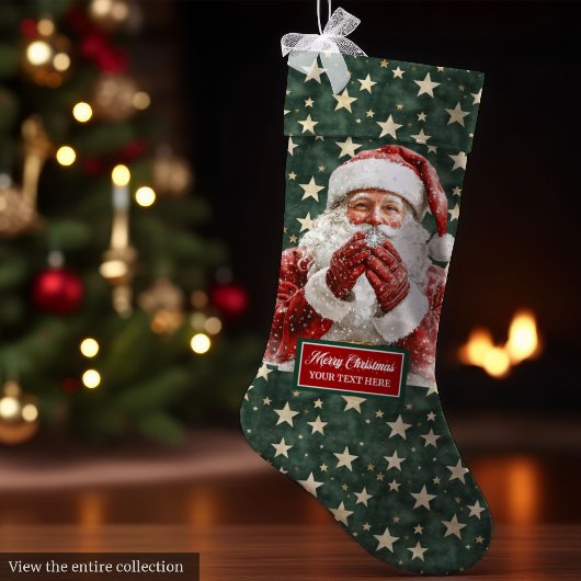 Warme Kerstman Vakantie Stocking Gepersonaliseerd Grote Kerstsok
