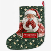 Warme Kerstman Vakantie Stocking Gepersonaliseerd Grote Kerstsok (Achterkant)