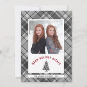 Warme Kerstmis van de Foto van de Plaid van de Feestdagenkaart (Voorkant)