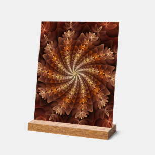 Warme kleuren, Trippy Modern Fractal Art Patroon Acryl Bord