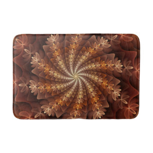 Warme kleuren, Trippy Modern Fractal Art Patroon Badmat