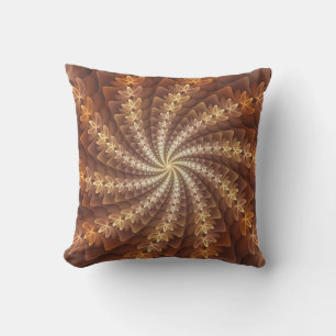 Warme kleuren, Trippy Modern Fractal Art Patroon Buitenkussen
