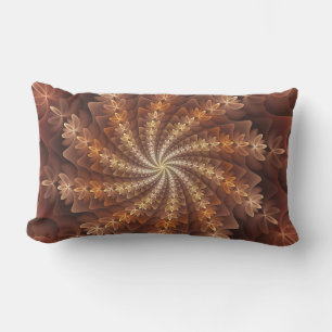 Warme kleuren, Trippy Modern Fractal Art Patroon Buitenkussen