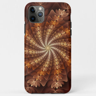 Warme kleuren, Trippy Modern Fractal Art Patroon iPhone 11 Pro Max Hoesje
