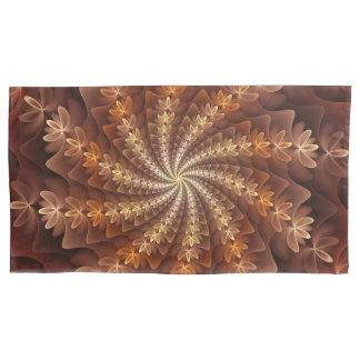 Warme kleuren, Trippy Modern Fractal Art Patroon Kussensloop