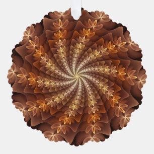 Warme kleuren, Trippy Modern Fractal Art Patroon Ornament Kaart