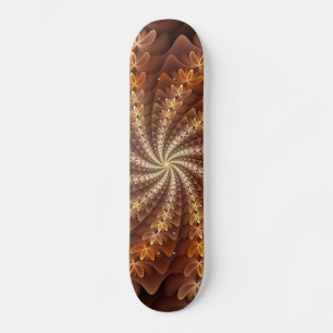 Warme kleuren, Trippy Modern Fractal Art Patroon Skateboard