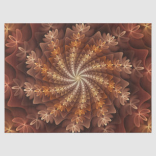 Warme kleuren, Trippy Modern Fractal Art Patroon Tissuepapier