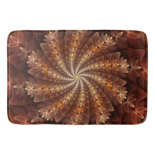 Warme kleuren, trippy modern fractal kunstpatroon badmat