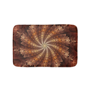 Warme kleuren, trippy modern fractal kunstpatroon badmat