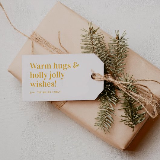 Warme knuffels | Schattige kerstfeest Cadeaulabel